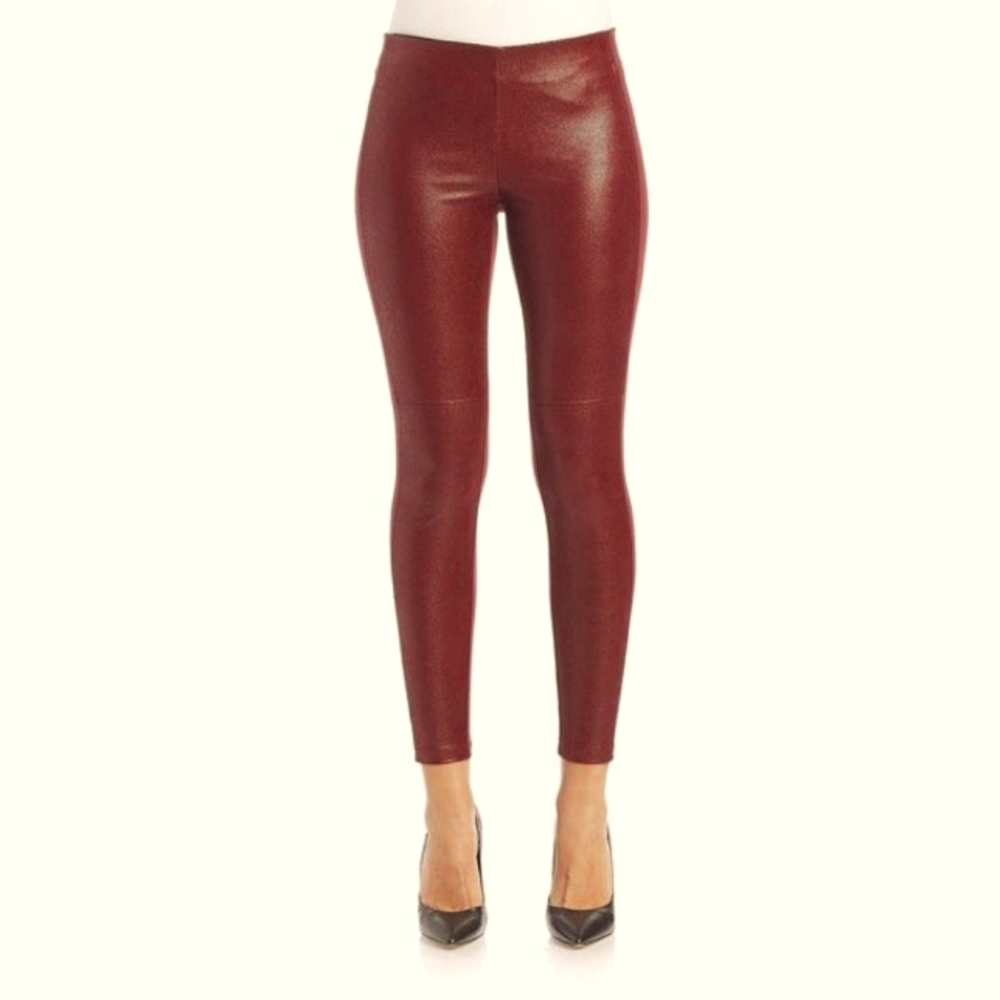 G by Guess Faux Leather Leggings • Size L • Deep Maroon Red